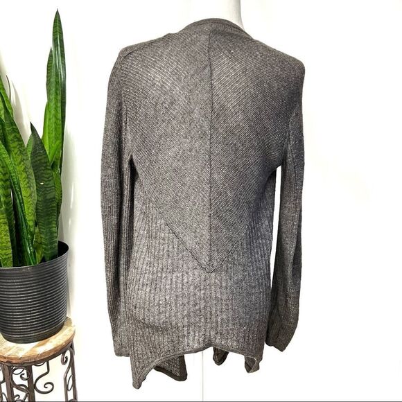 HELMUT LANG Medium Alpaca Silk Blend Gray Taupe Open Cardigan - Picture 6 of 12